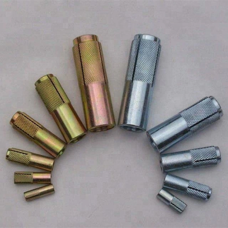 drop in anchor with lip, knurled end drop in anchor