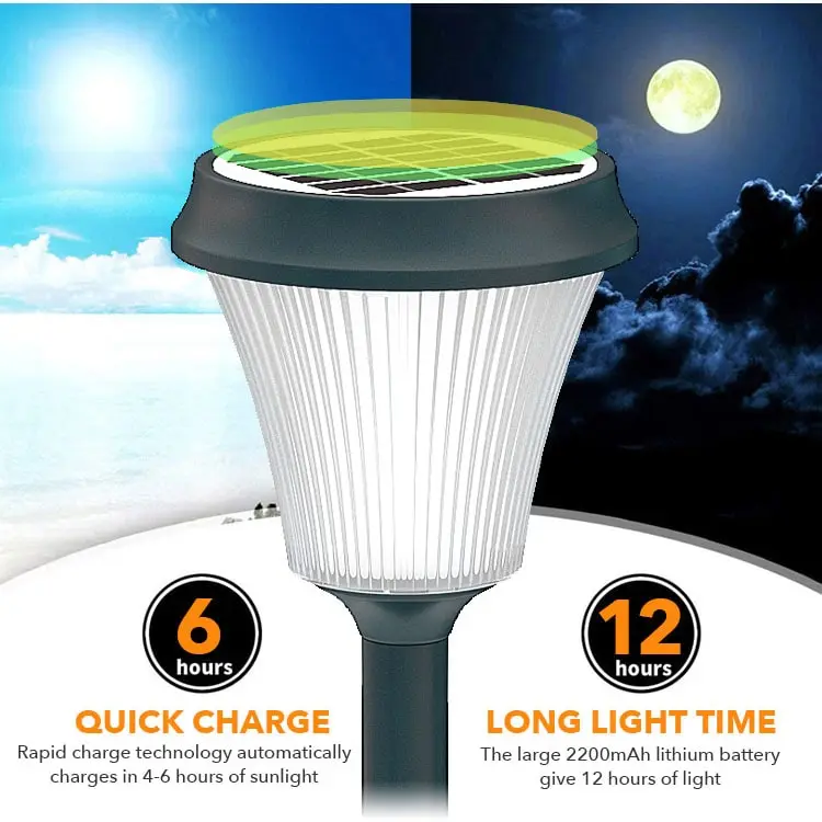 round shape led solar garden lights