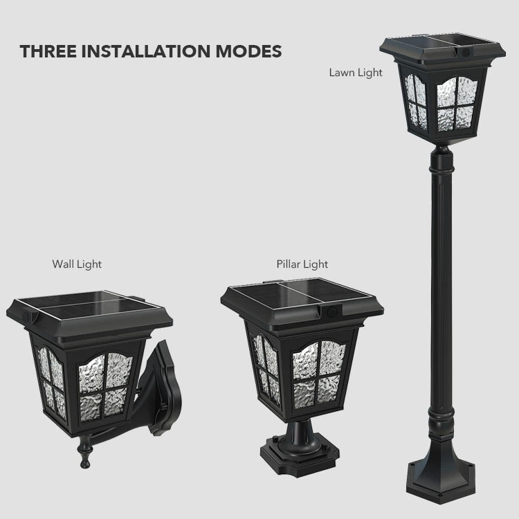 3 installations of retro series solar lights