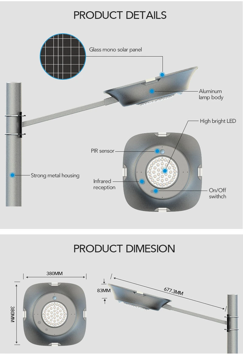 pir sensor solar street light