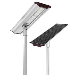 50W Solar LED Street Light, Auto On/Off Dusk to Dawn, Integrated Waterproof IP65 with PIR Motion Sensor