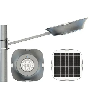 30W LED Solar Street Lights Dusk to Dawn Pole Light with PIR Motion Sensor, 3000 Lumens, Ideal for Parking Lot, Stadium, Yard, Garage and Garden