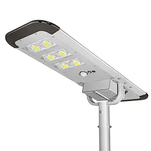 Led Solar Street Lamp 60w 6000 Lumens High Brightness All In One Solar Street Light With Remote Control