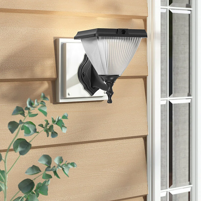 Goldsuno 3CCT Solar Wall Light, Dusk to Dawn Wall Mounted Security Solar Light for Outdoor, 3000K 4000K 5000K Selectable