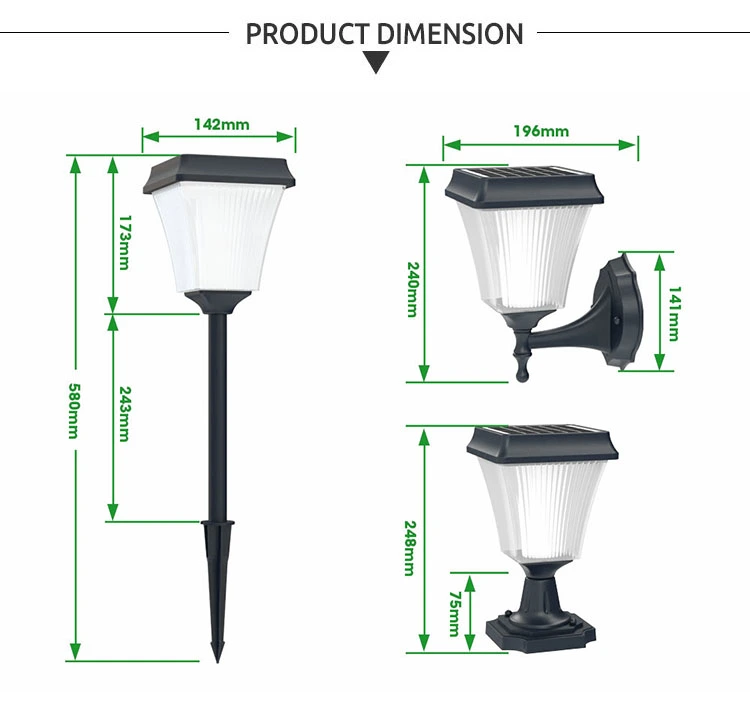 garden light post solar Dimension