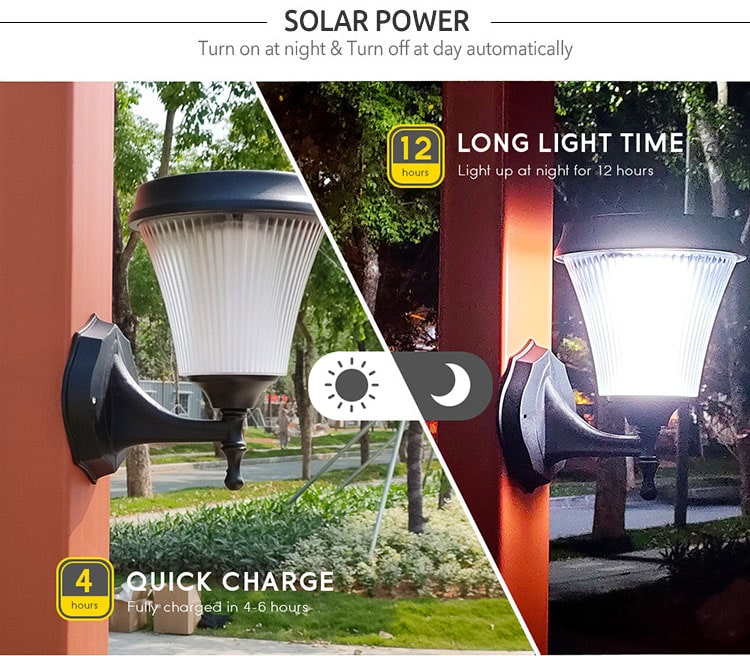 outdoor solar sensor wall lights