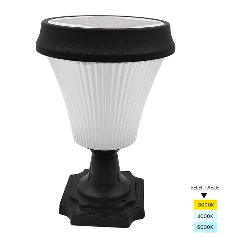 Dove Series Outdoor Solar Lamp Post Light With Stable Mount Base, 3CCT Selectable Solar Post Lights Outdoor Die Cast Aluminum With Optical PC Lens, Solar Pillar Light For Gate Column, Driveway