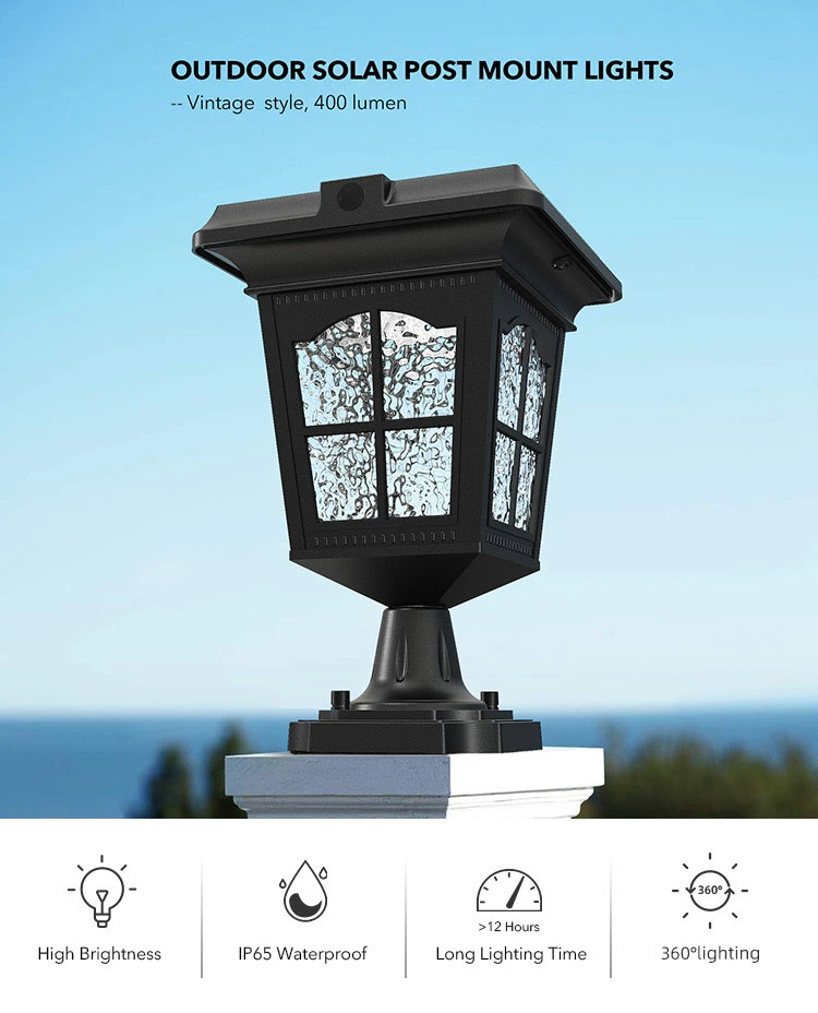 outdoor solar post lantern