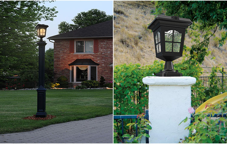 outdoor solar post lantern for garden yard