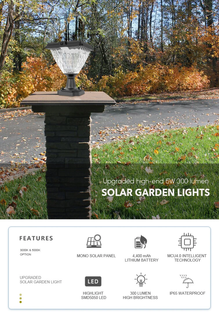 solar powered pillar lights