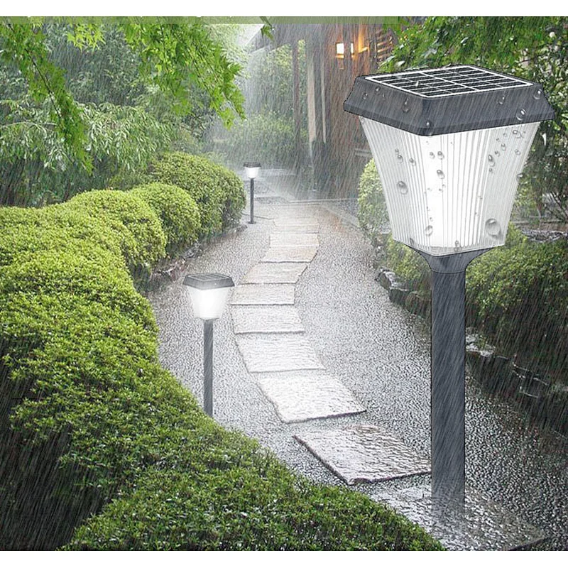 200 Lumen Square Shape Solar Path Light, with Optical PC Lens, Metal Ground Stake, and Extra-Bright LED for Lawn, Patio, Yard, Walkway, Driveway