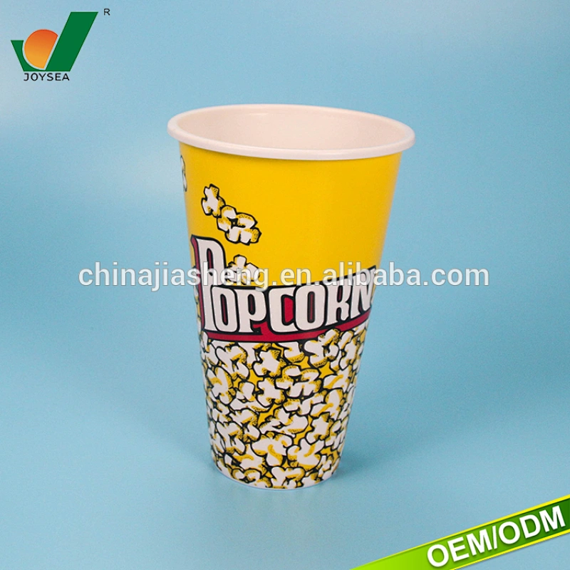 Custom Printed Advertising Disposable Plastic Cups Plastic Popcorn