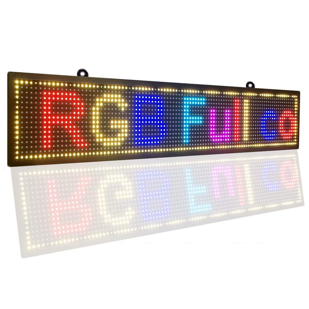 7" x 26"  OPEN/CLOSE LED  SIGN PROGRAMMABLE FULL COLOR SCROLLING IMAGE  DISPLAY 