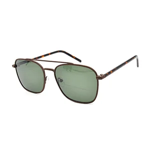 2019 wenzhou new arrival  large square metal sunglasses with green and gray lens