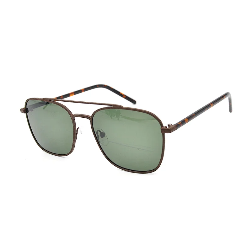 2019 wenzhou new arrival  large square metal sunglasses with green and gray lens