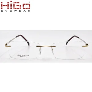 Pure Titanium Eyeglasses Rimless Optical Frame Prescription Blue Light Blocking Eyewear