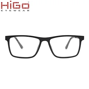 Vintage Square Black Ultem UV400 Clip-on Optical Glasses Frame Polarized Magnetic Sunglasses
