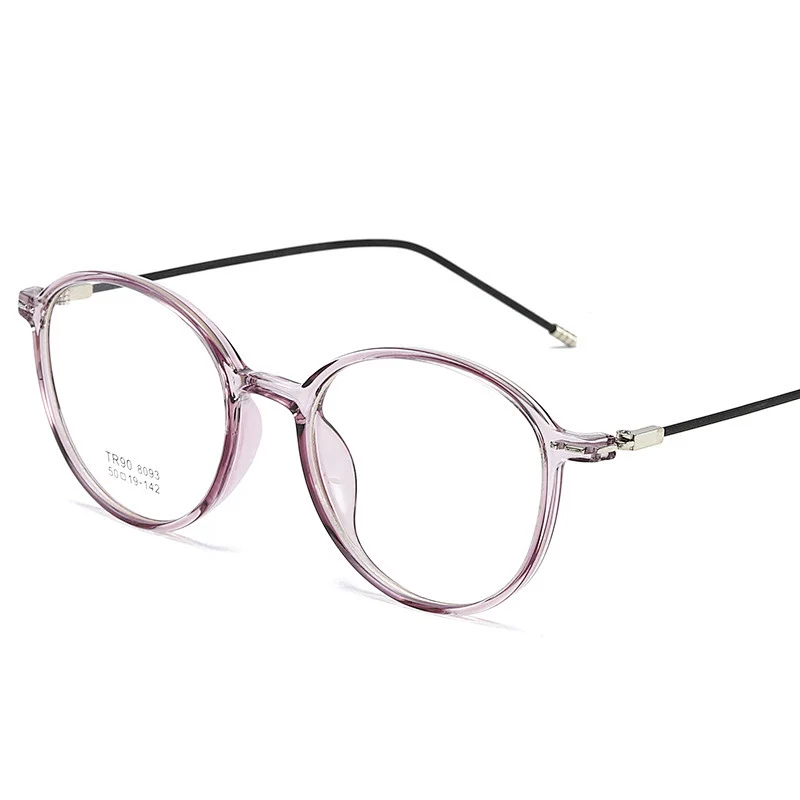 2020 New Fashion Transparent Color Cheap Frame Men and Women Round Retro Ultralight TR90 Glasses Frame