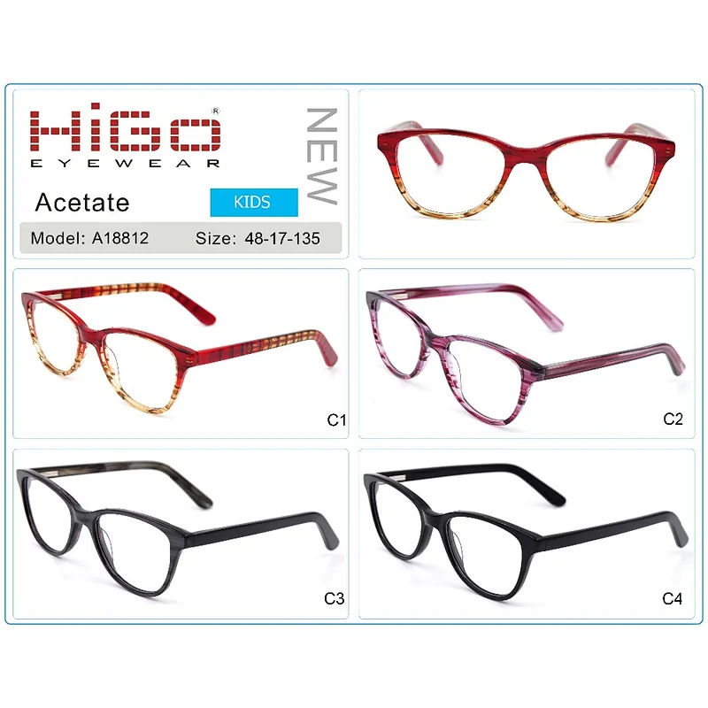 Eyeglasses frames children optical glasses boys girls clear lenses kids acetate eyewear
