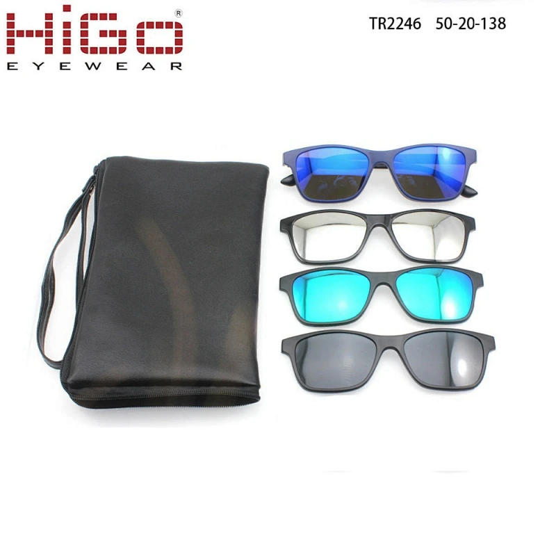 2018 China TR 90 Magnetic sunglasses square optical frames clip on glasses with polarized lens