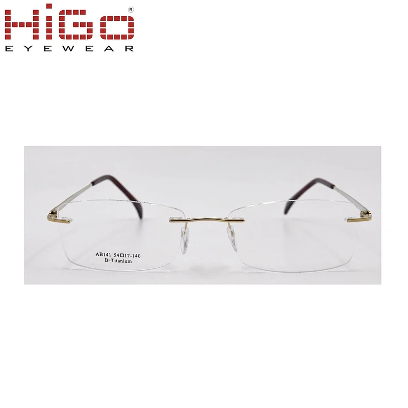 High Quality Stock Rimless Titanium Glasses Frame Pure Optical Prescription Eyeglasses Frames