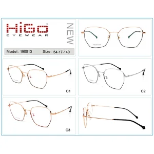 2019 Titanium eyewear frames irregular polygon wholesale semi titanium eyewear CE&FDA Certification