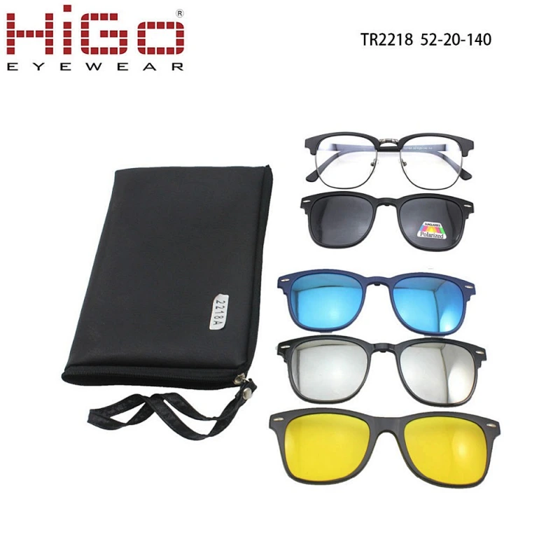 2018 China TR 90 Magnetic sunglasses square optical frames clip on glasses with polarized lens