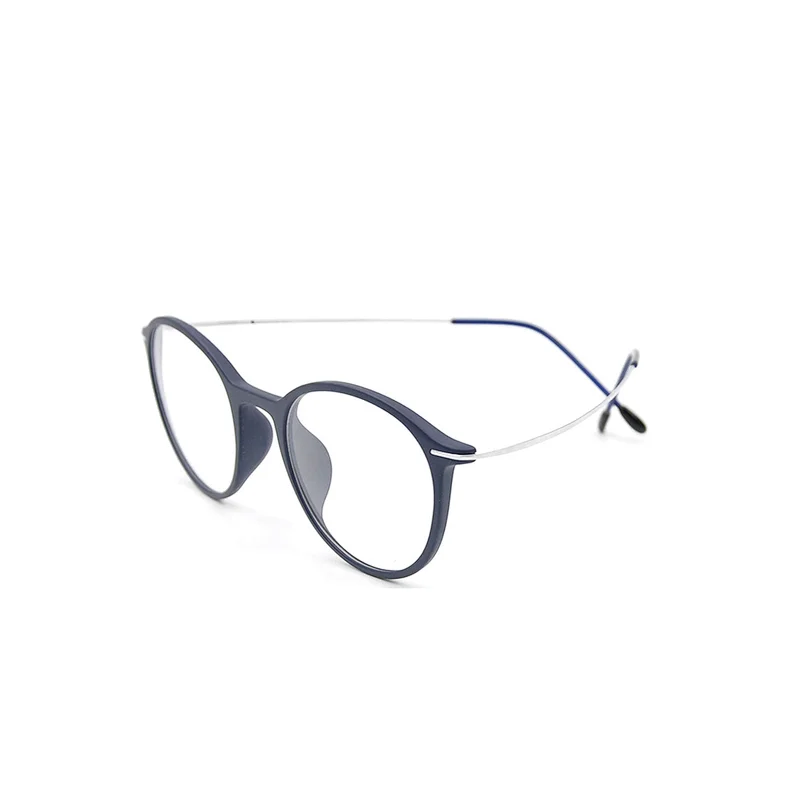 China Wenzhou manufacturer circle eyeglasses TR90  optical frame with titanium temples glasses frame