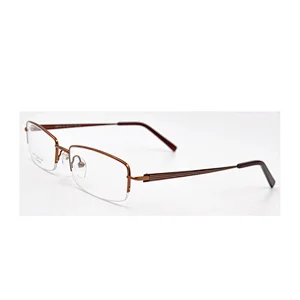 high quality simple half-rim titanium eyeglasses for business man
