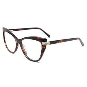 Luxury eyeglasses cat eye glasses high end optical frames