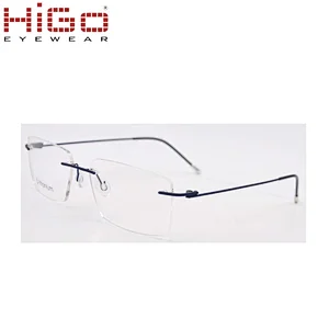 Fashionable beta titanium ready stock rimless eye glasses frames in Wenzhou