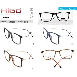 TR90 Frame Material and Diamond Face Shape Match Prescription Glasses Titanium Temple Optical Eyeglasses Frames Manufacturers