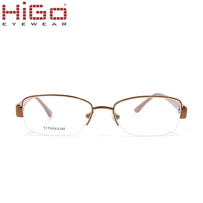 Half-rim Titanium Eyeglasses  With Acetate Temple Wholesale Titanium eyewear in china
