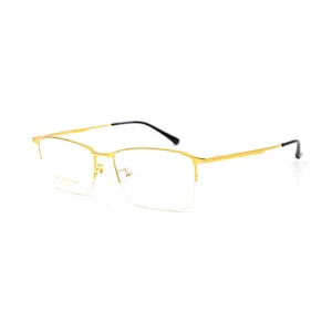 China Supplier Titanium Half-rim Eyeglass Myopia Optic Frames Glasses Ultra Light Eyewear