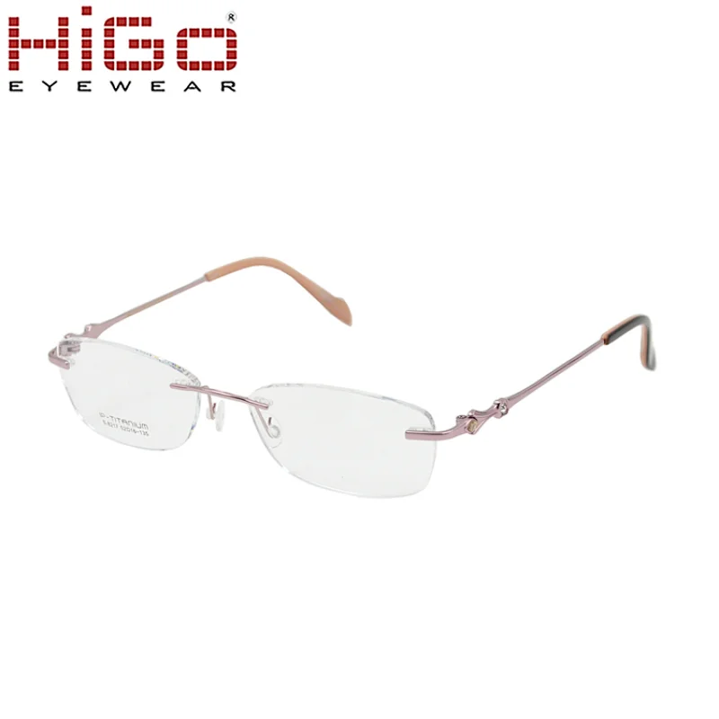New stylish Titanium Rimless Optical Frames for lady metal Eyewear