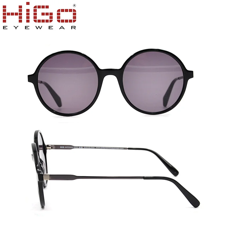 Acetate optical frame material and gradient lenses attribute man round custom sunglasses