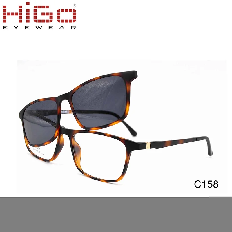 High Quality Fashion Custom Logo Ultem Magnetic Frame Eyewear Polarized Clip -on Sunglasses