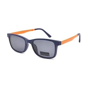 Mirrored Polarized Ultem Clip On Sunglasses Colorful Square Frame Men Women Eyeglasses