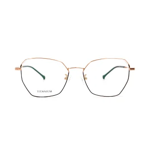 2019 Titanium eyewear frames irregular polygon wholesale semi titanium eyewear CE&FDA Certification
