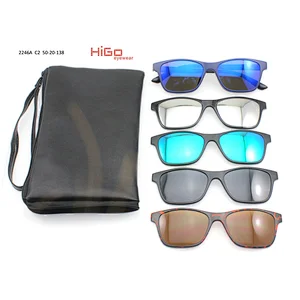 Yellow, Blue, Black, Gun, Brown, Colorful Hot Frames PC Raw Material Magnetic polarized clip on sunglasses