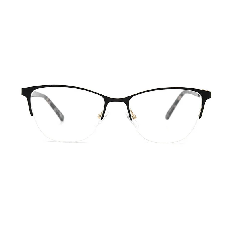 China Manufacturers New Latest Half Rim Stainless Steel Eye Glasses Optical Frame for Women
