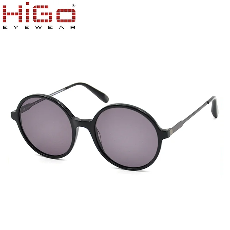 Acetate optical frame material and gradient lenses attribute man round custom sunglasses