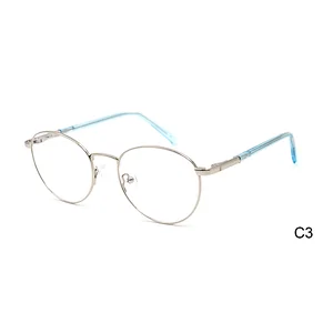 CE Simple Design Metal Round Gold Metal Optical Frame for Young Girls