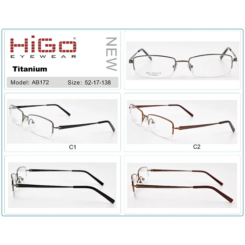 Super Flex Half Rim TITANIUM Glasses Super Flexible Prescription Eyeglass Frames pure titanium optical frame