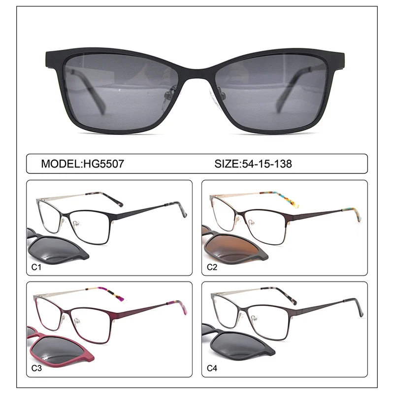 Higo New design fashion clip on sunglasses polarized lens driving sun glasses