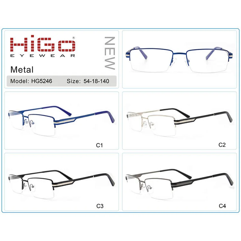 New product ideas 2019 half-rim metal optical frames eyewear frames for men eyeglass manufacturer