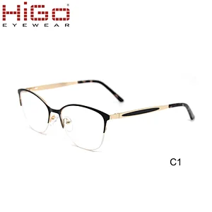 Fashionable Wholesale Half-rim Stainless Spectacle Frames Eyeglasses for ladies