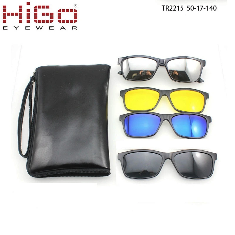 2018 China TR 90 Magnetic sunglasses square optical frames clip on glasses with polarized lens