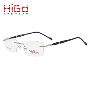 New product ideas rimless metal glasses Eyewear With High Quality Higo Design titanium style