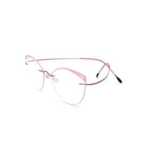 2020 new light titanium fancy eyeglass frames cat eye optical frames glasses eyewear women spectacle frame
